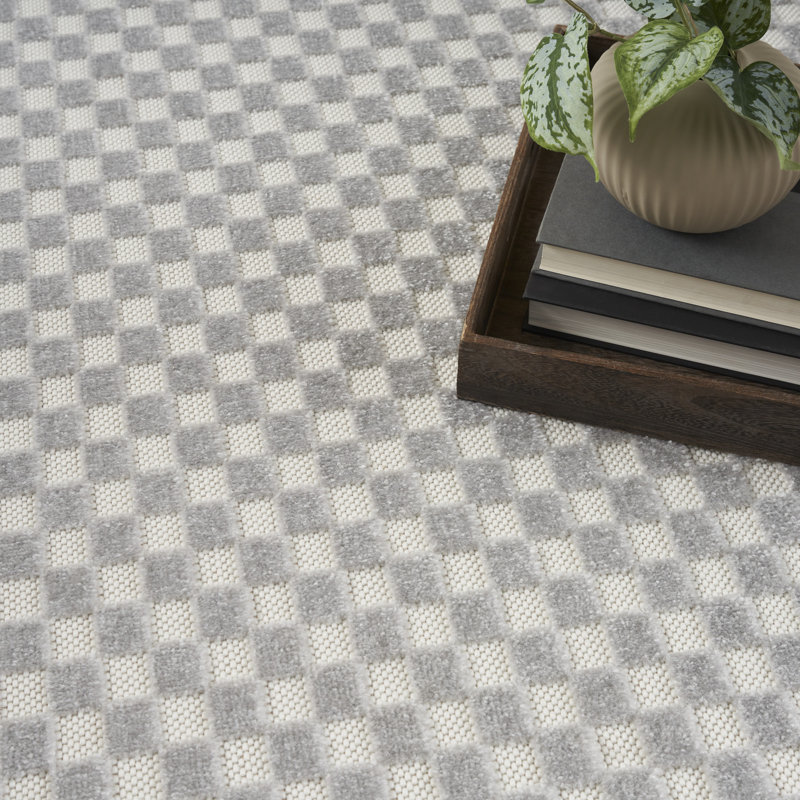 Ebern Designs Care Free Light Grey Modern Indoor Rug, Rectangle 3'11" x 5'11"
