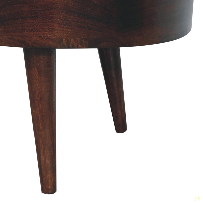 Solid Wood California  Rounded Coffee Table, 15.83" H x 33.53" L x 21.61" W