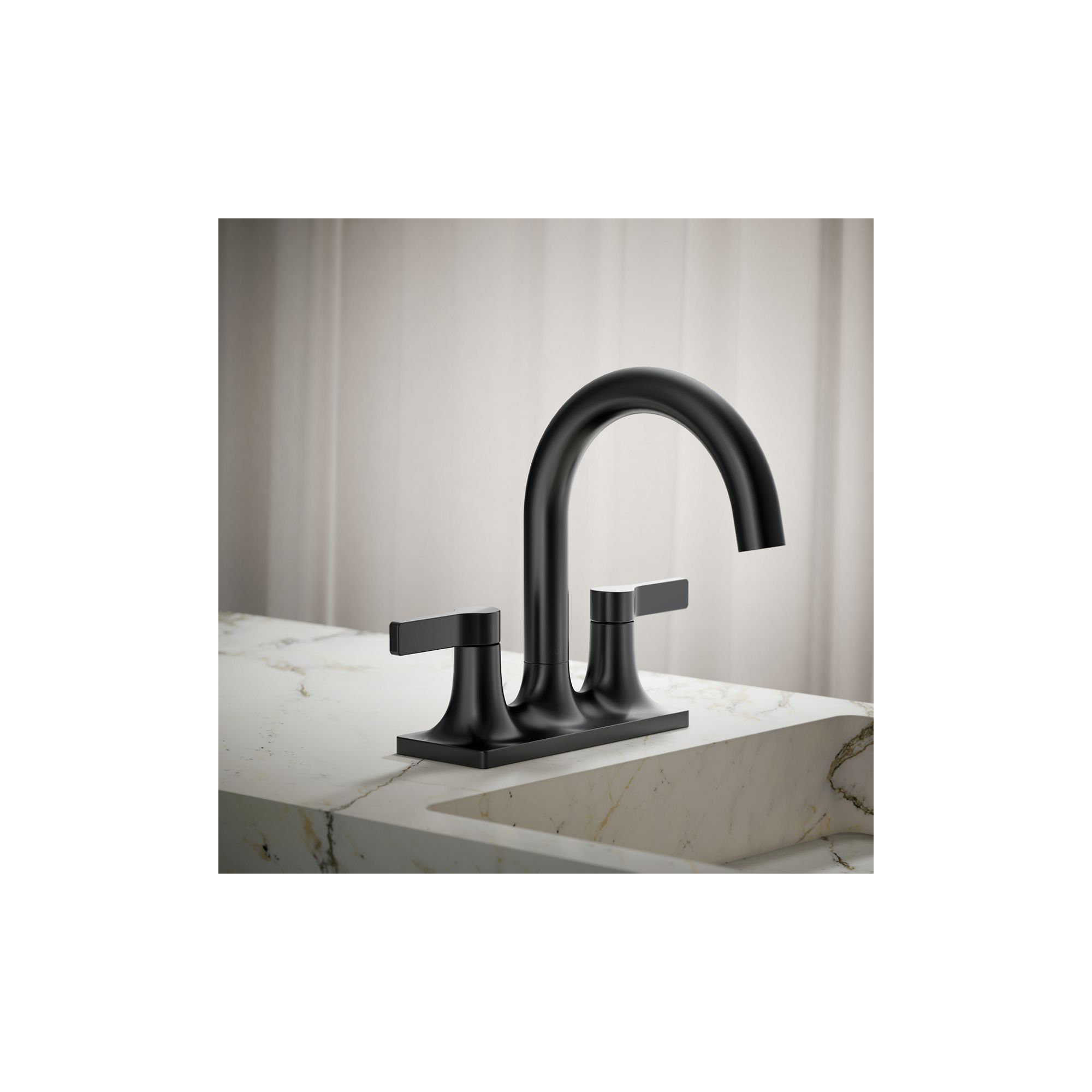 Venza Centerset Bathroom Sink Faucet 1.0 GPM, Matte Black