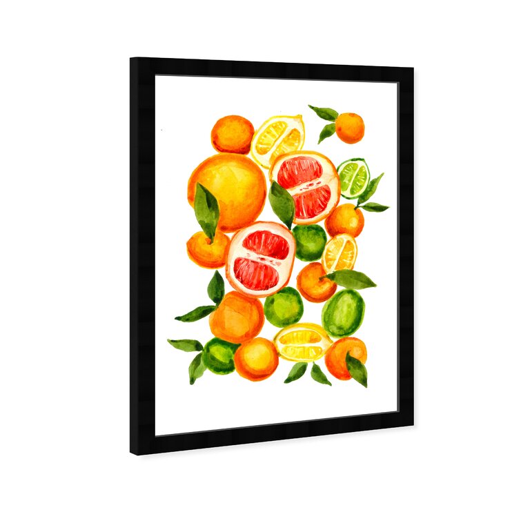 Bay Isle Home All The Citrus Fruits Framed On Paper Print