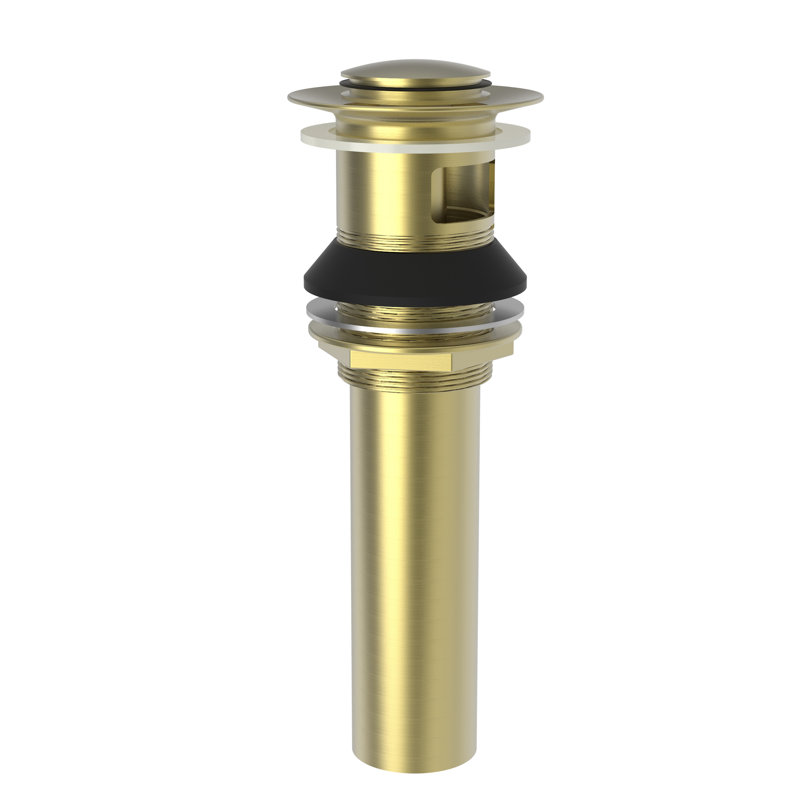 Push Pop-Up Bathroom Sink Drain with Overflow Holes, Included, Satin Brass (PVD)