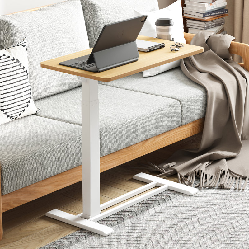 Table de lit réglable et mobile Kristee avec roulettes cachées, H 40,5 po x l 27,6 po x P 15,7 po, Érable