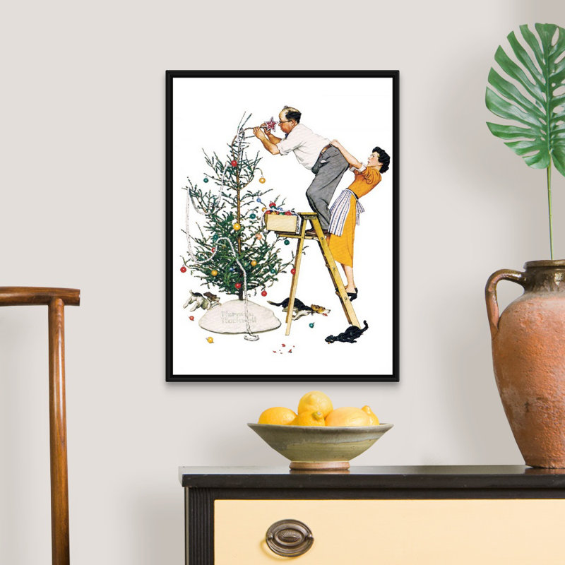"Norman Rockwell", art mural sur toile, H 26 po x l 20 po x P 1,75 po, Cadre flottant noir