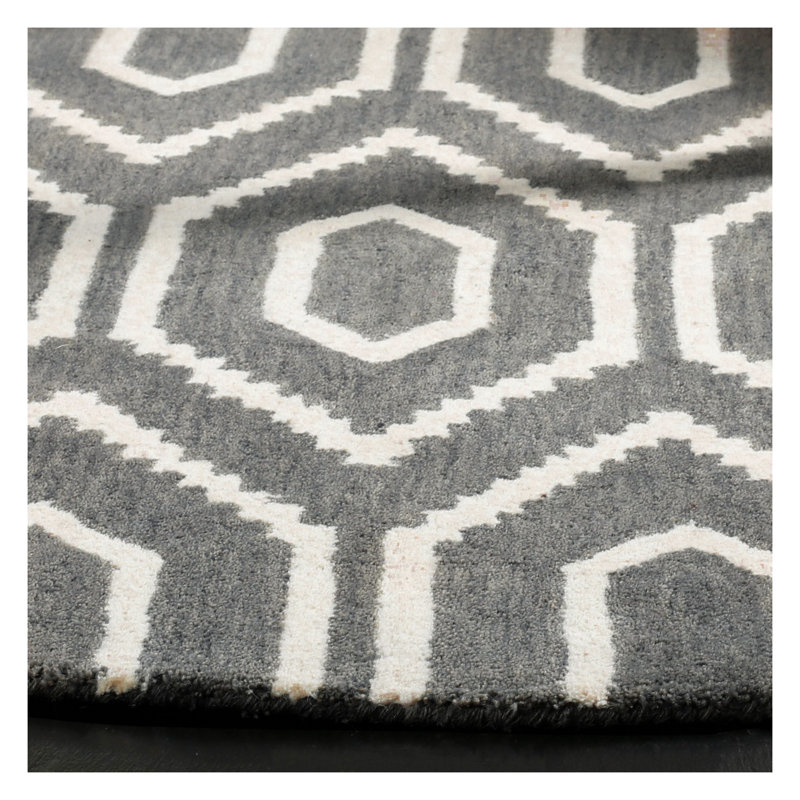 Forsberg Hand Tufted Wool Geometric Rug, Rectangle 6' x 9'