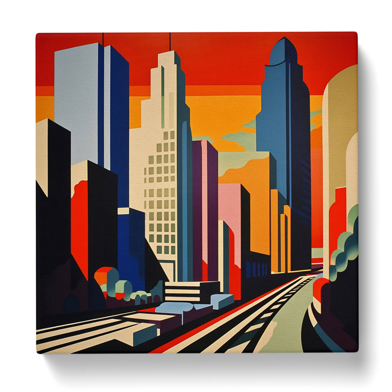City Of Los Angeles Constructivism - Print, 35cm H x 35cm W x 3cm D