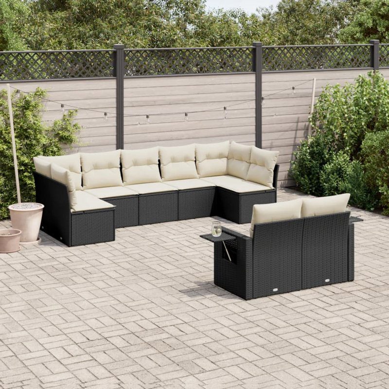 Vidaxl Garden Sofa Set, White, Black