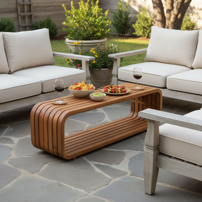Table basse en bois d'acacia