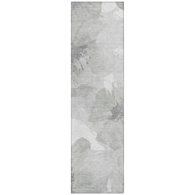 Saphirae Ivory Washable Indoor-Outdoor Rug - LOOMLAN