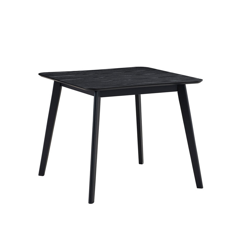 Square Wooden Dining Table for 4 Persons, Black