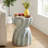 Alapaka 19.29"H Outdoor Magnesium Oxide Side Table with Sculptural Fluted Design-125098464