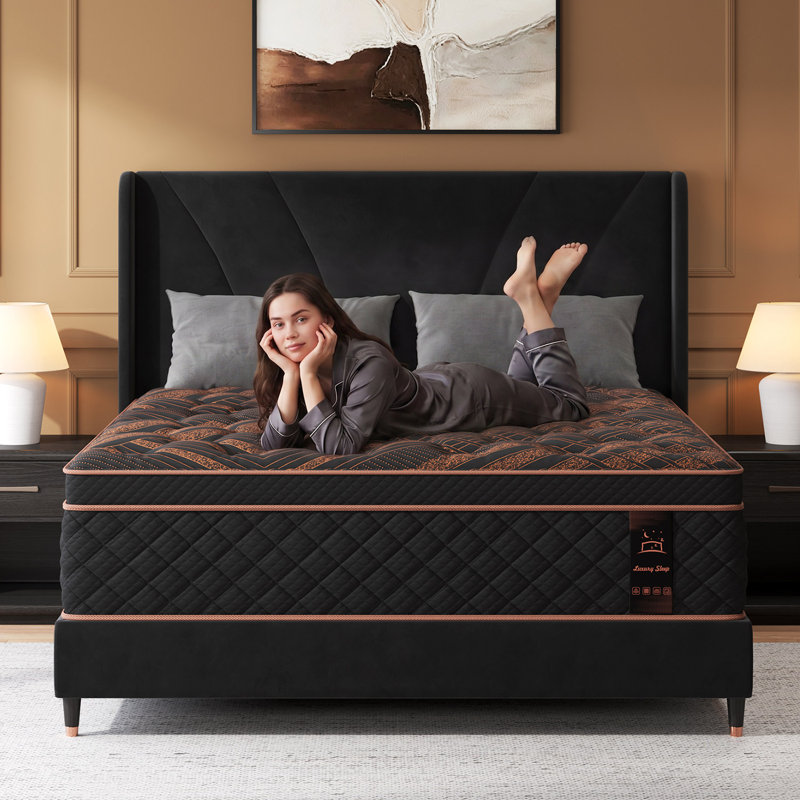 14'' Medium-Firm Hybrid Mattress Queen With Gel Memory Foam Bed In A Box, 14", Queen