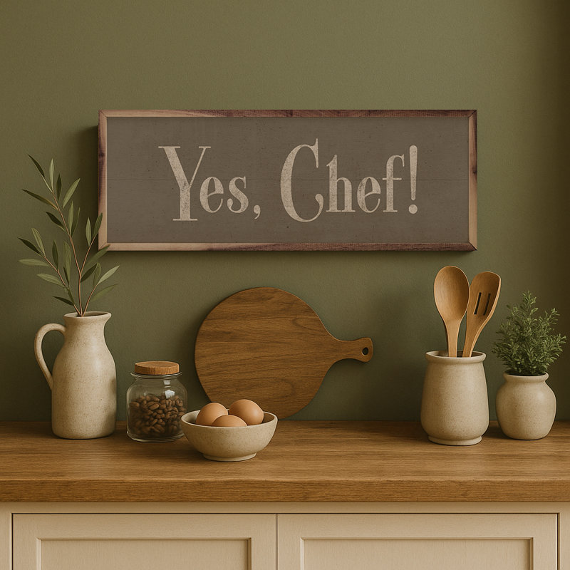 Yes Chef, 12" H x 36" W