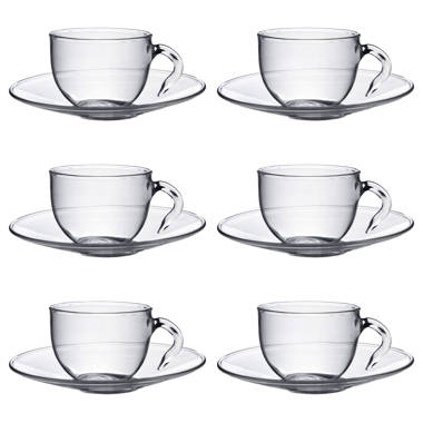 Argon Tableware Argon Tableware - Glass Cappuccino Cup & Saucer Set - 260ml  - Clear, Wayfair.co.uk