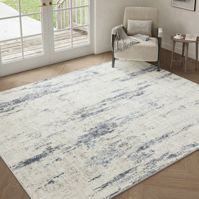 Tapis abstrait lavable à la machine avec envers antidérapant Elroy