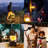 10'' Solar Powered Integrated LED Color Changing Hurricane Lantern