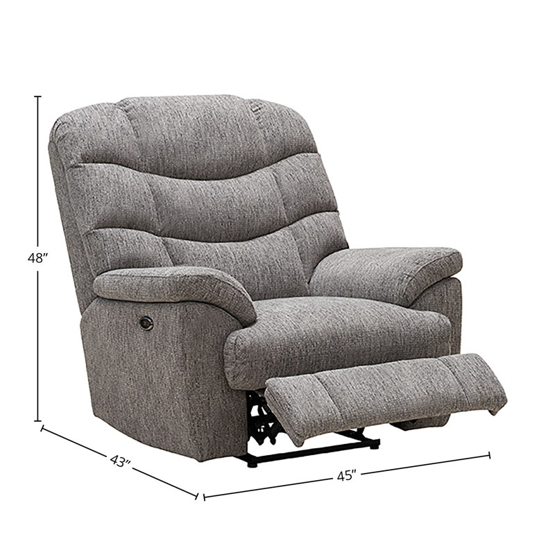 Fauteuil inclinable et oscillant rembourré Sondrea, Gris