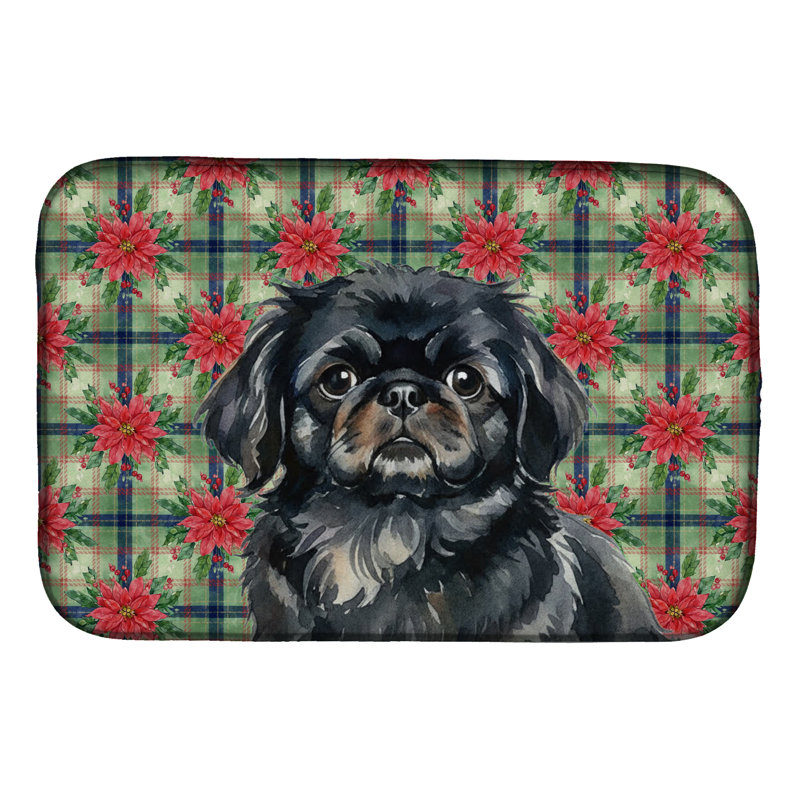 Tapis de séchage de vaisselle noir Pékinois, Noir