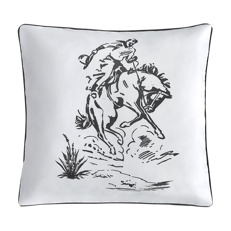 Coussin intérieur / extérieur 20 po x 20 po Bronc Rider Western Rustic Lanty