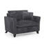 Fauteuil rembourré 46,5 po en velours côtelé-1761710498