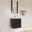 Ensemble de meuble-lavabo mural 20 po avec plateau en céramique et miroir | Deux tiroirs à fermeture en douceur et finition imperméable à 5 couches-843451049-843451051