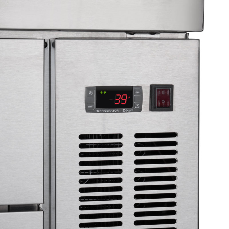 84" Stainless Steel Commercial Chef Base Refrigerator with Smart Features
