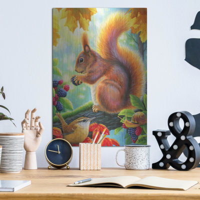 Art mural en métal Millwood Pines «Berry Happy» par Bridget Voth