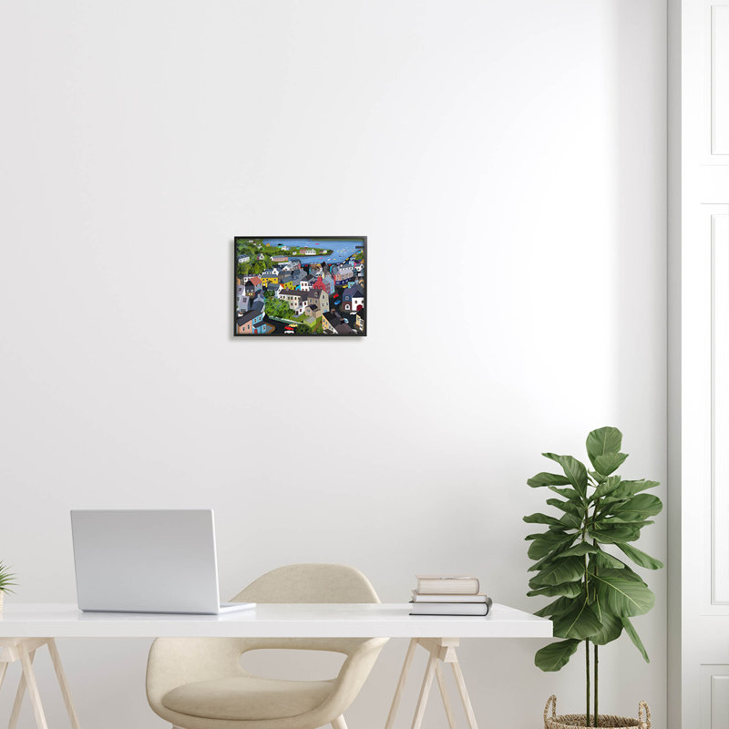 Voisinage de maisons de quartier par Carla Daly - impression sur toile, H 11 po x l 14 po x P 1,5 po