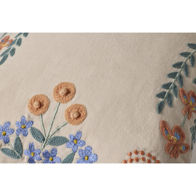 Rifle Paper Company x Loloi Willow Border Decorative Pillow Cover, Pillow Cover Only - No Insert, Square 22"