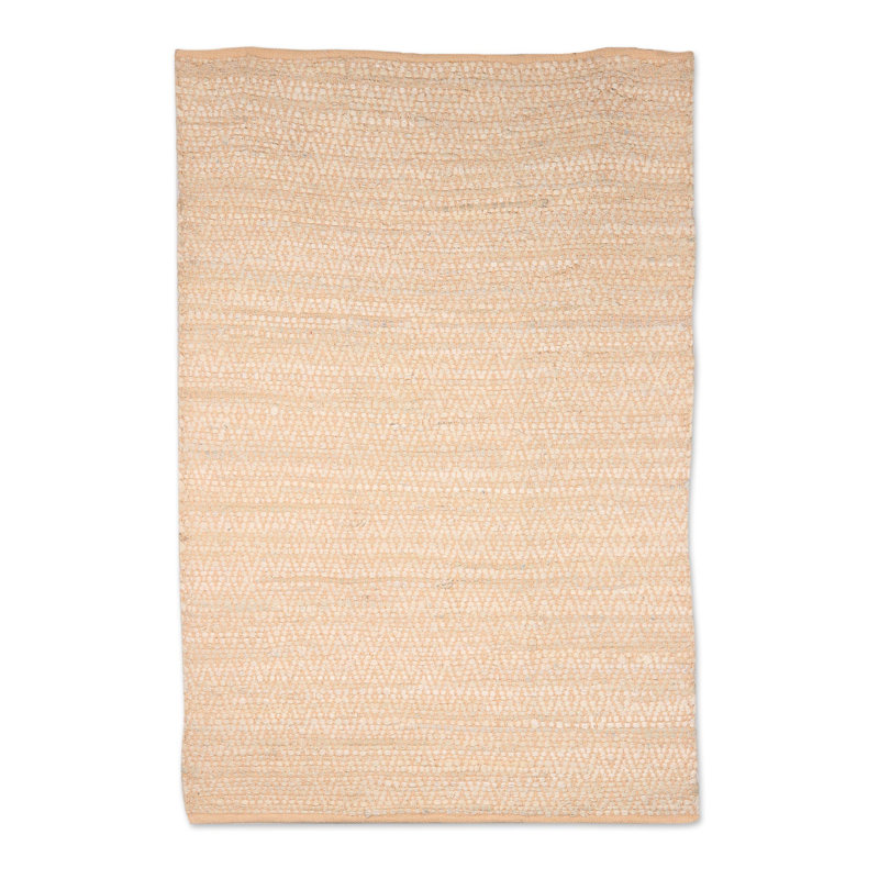 Tapis beige en coton fait à la main Alaila