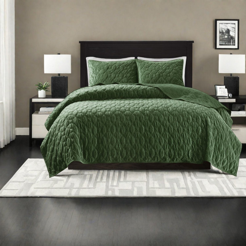 Elegant Velvet Bedding Set, Full/queen, Soft And Durable For Home