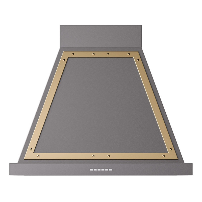 Hotte de cuisine murale 30 pouces ILVE Nostalgie II Series Noblesse avec 600 pi³ / min, Graphite mat / laiton