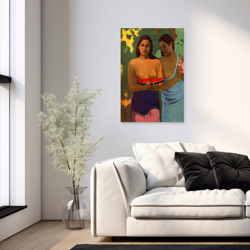 Deux Thaitiennes Classic Contemporary Spring Wall Art Print by Paul Gauguin - Wrapped Canvas Print, 91.44cm H x 60.96cm W