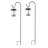 Set of 2 Brown and White Solar-Powered Hanging Lanterns with Shepherd Hooks