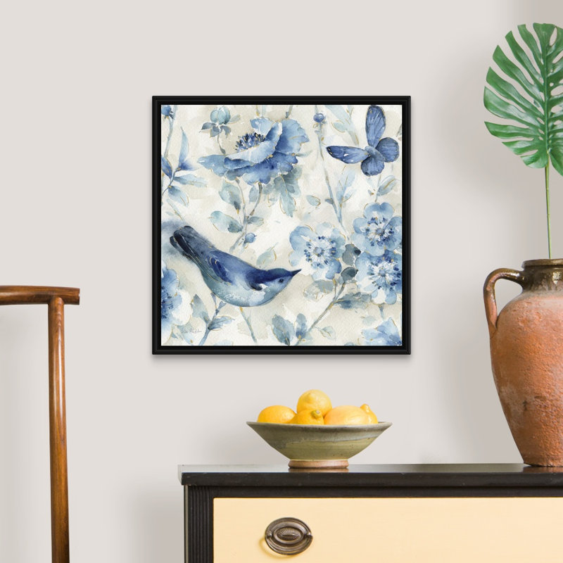 Indigold Xi par Audit Lisa - reproduction d'art sur toile, H 22 po x l 22 po x P 2 po, Toile avec cadre noir