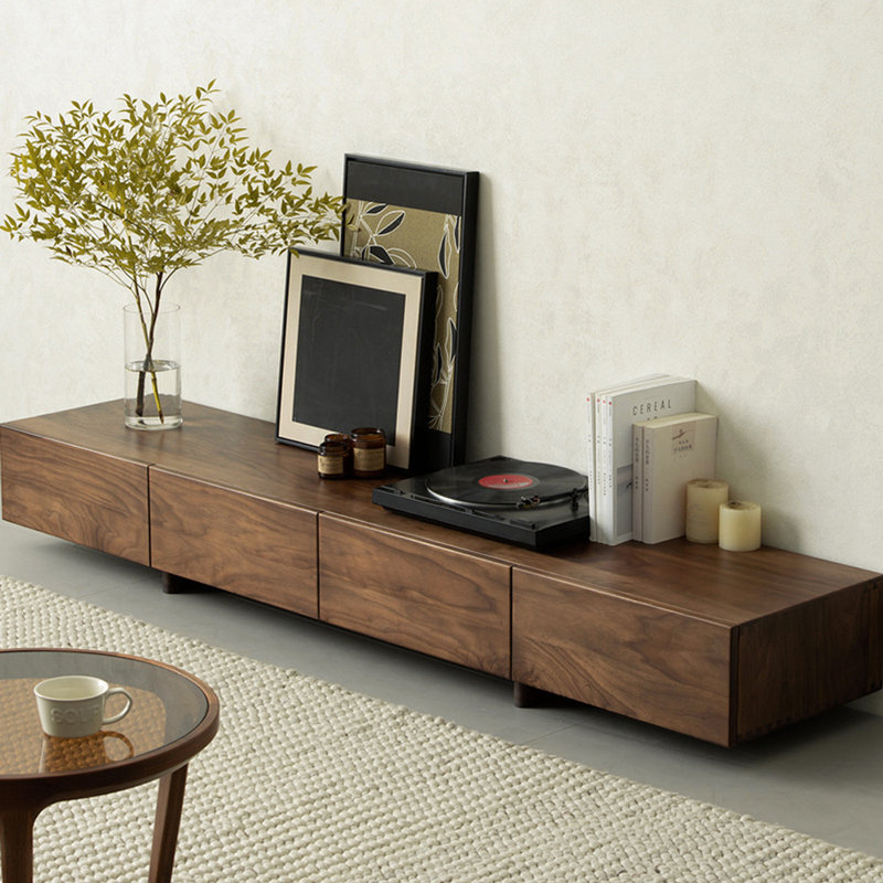 Meuble télé minimaliste avec rangement Minimalist, H 10,63 po x L 78,74 po x l 16,54 po
