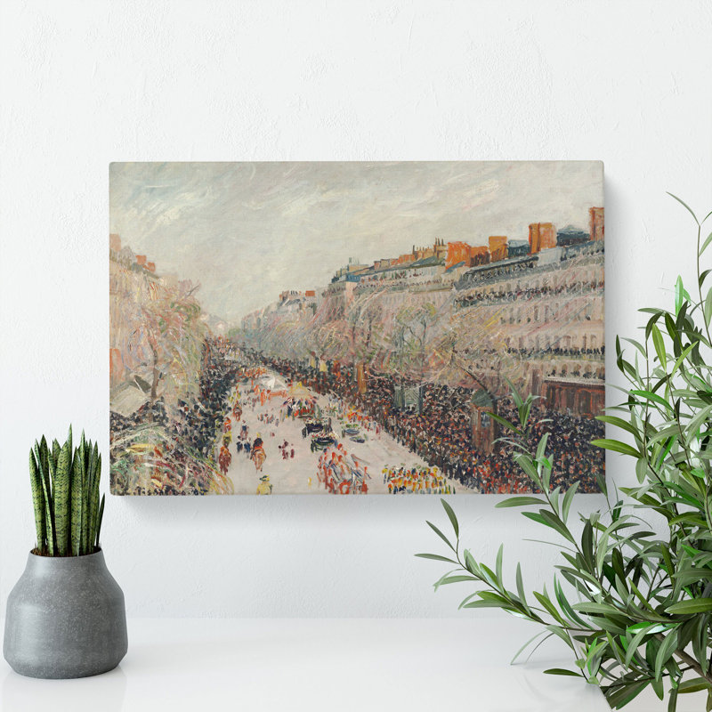 On The Boulevards by Camille Pissarro - Wrapped Canvas Painting, 40cm H x 60cm W x 3cm D