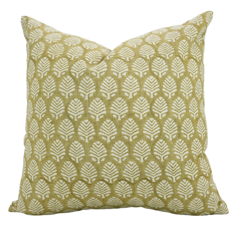 Housse de coussin à motif floral Fab divine - Artisan fait à la main pour canapé, Sangmarmar, vert clair