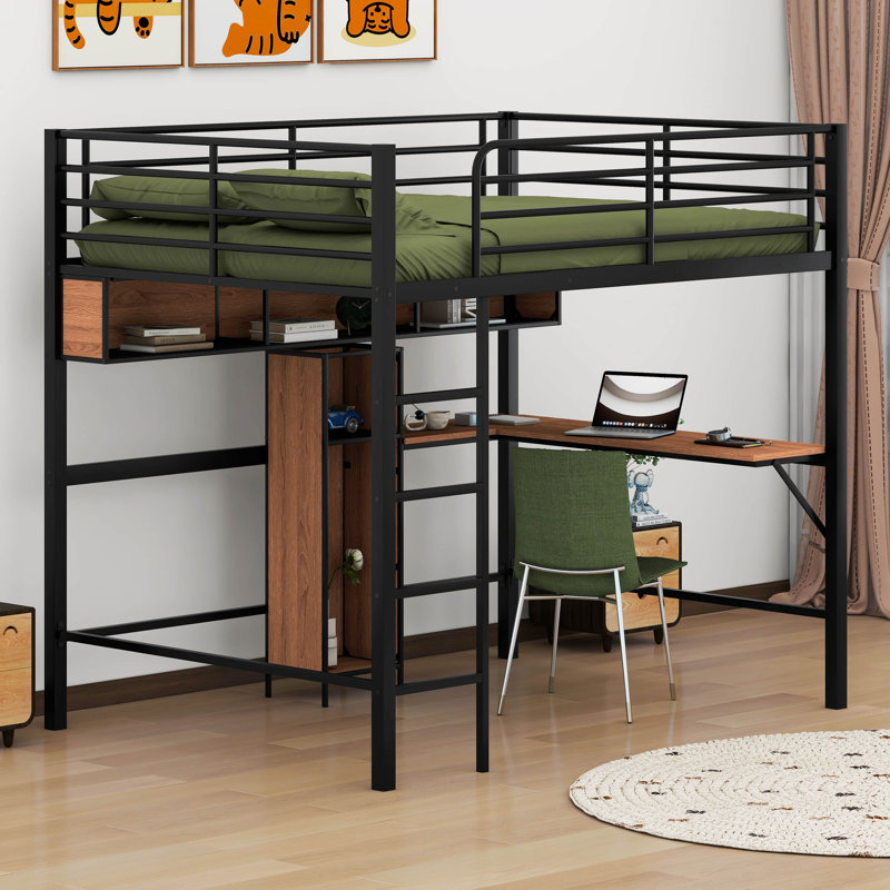 Lit mezzanine double Laile Kids, Brun clair