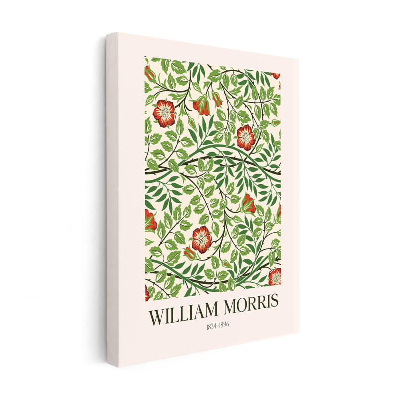William Morris - motif de fleurs n ° 1, H 18 po x l 24 po, Canevas, Unframed