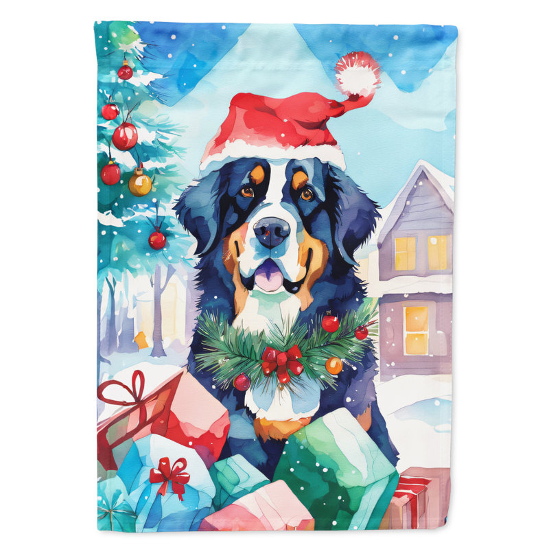 Drapeau de Noël bouvier bernois, H 15,5 po x l 11,25 po