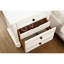 Table d'appoint de chambre à coucher avec tiroir caché en blanc - 2 tiroirs, glissières à roulement, bois, sans assemblage, finition de table de chevet de style traditionnel pour les souvenirs, ton bronze antique foncé, assemblage