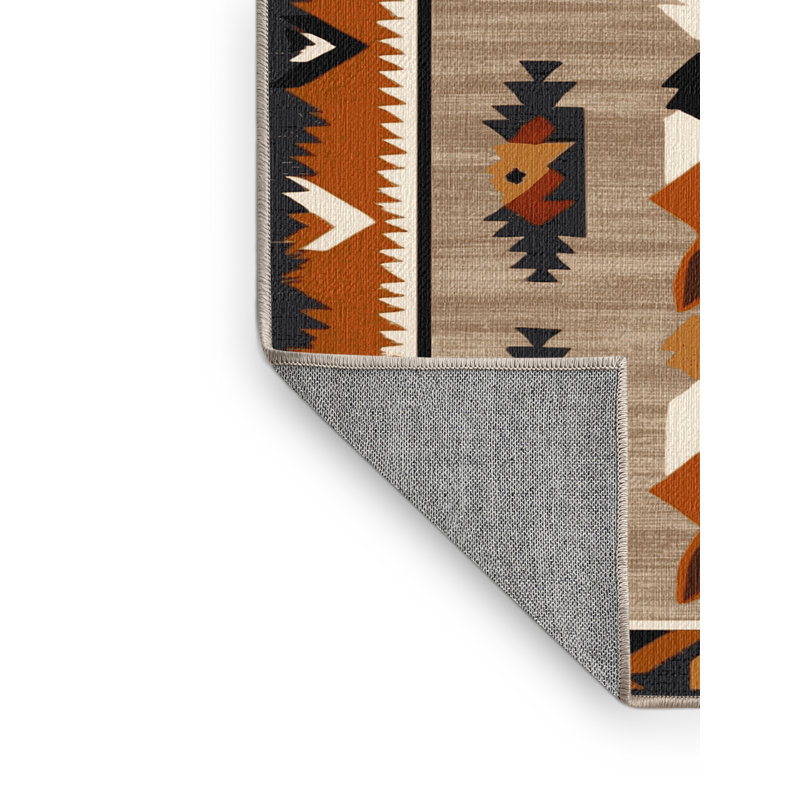  Tapis lavable du sud-ouest renard du désert, Rectangulaire 3 pi x 5 pi
