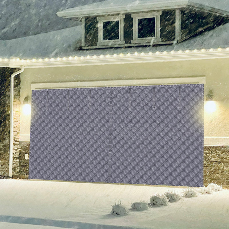 Rideau de porte de garage 16 * 7FT à isolation thermique pour écran de garage deux voitures avec fermeture magnétique