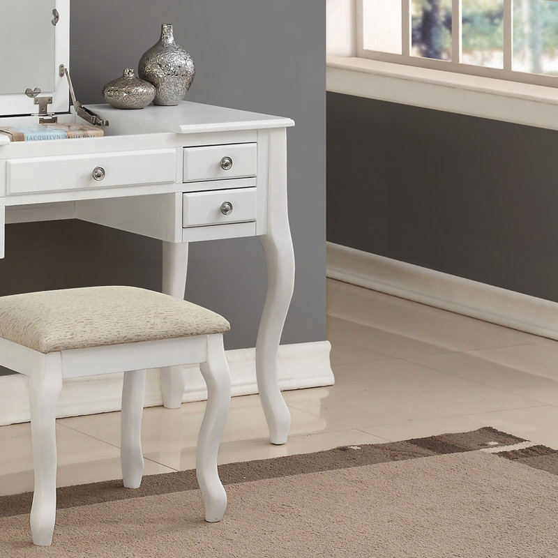 Ensemble de meuble-lavabo classique 1pc avec tabouret et tiroirs de couleur blanche