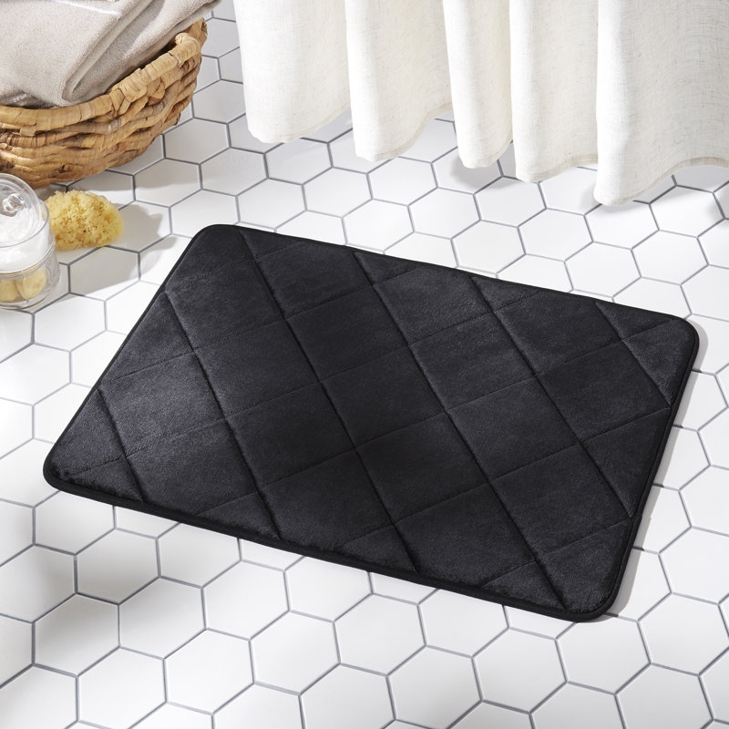 Haruhi Non-Slip Bath Mat, Black, 22" W x 36" L
