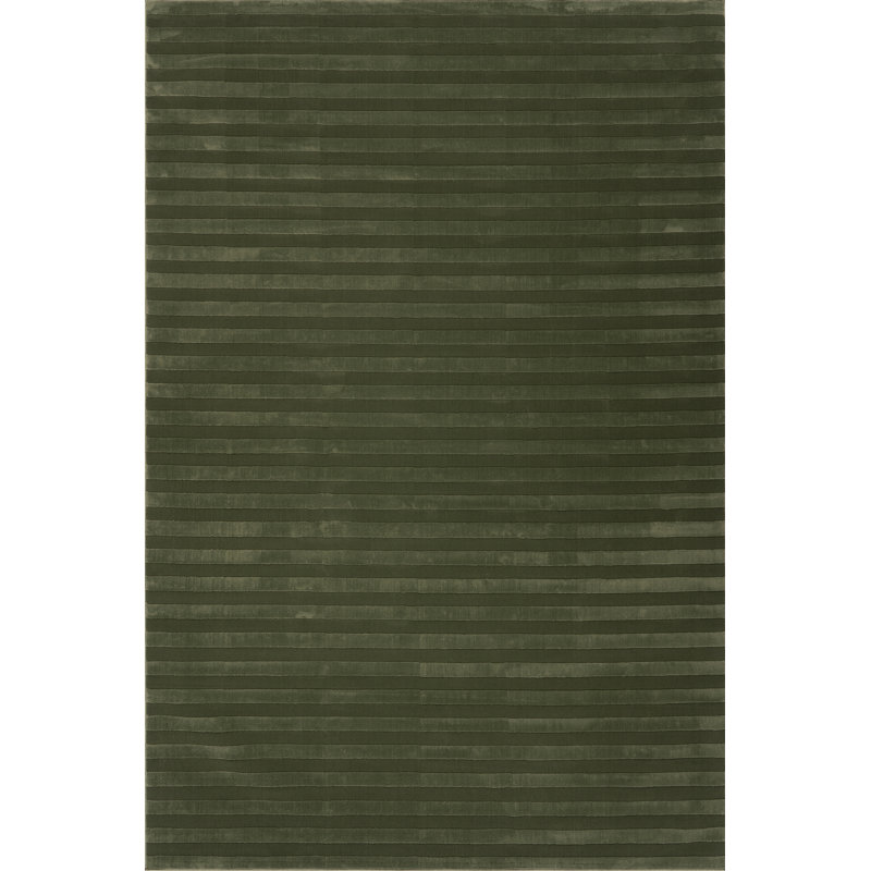  Valoria Striped Washable Area Rug, Rectangle 3'6" x 5', Green