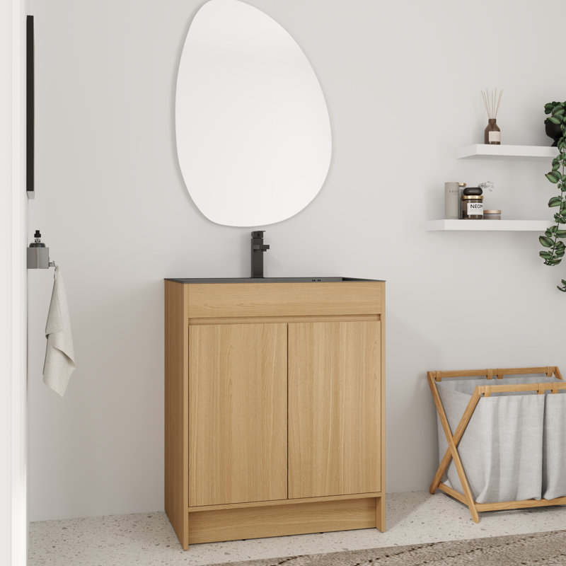Meuble-lavabo simple 28 po avec lavabo en acier inoxydable