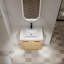 Meuble-lavabo mural 24 po, lavabo en résine, rangement à double porte