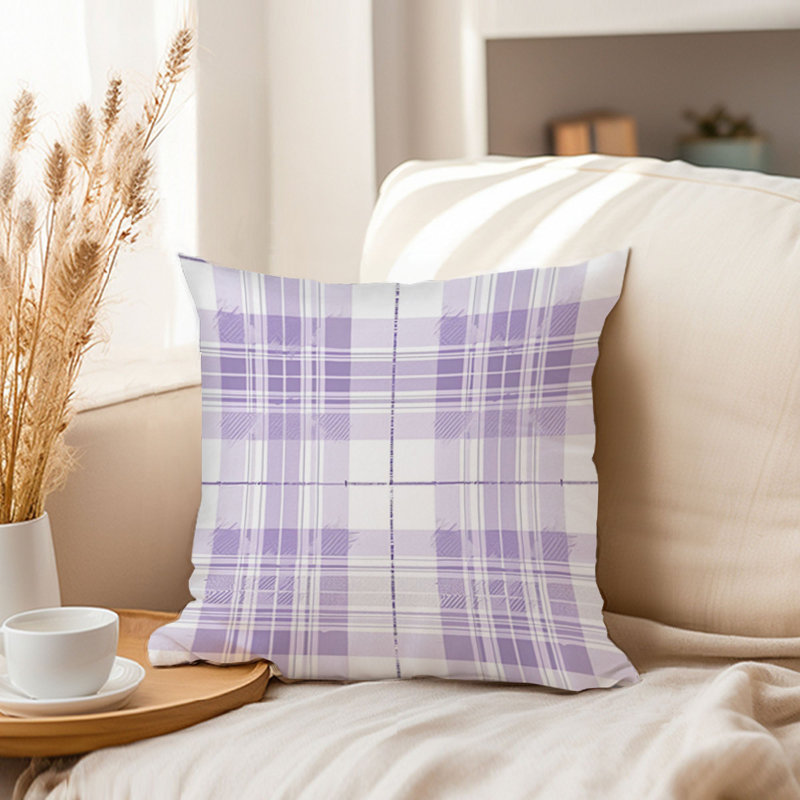 Purple Plaid Pattern XI Modern, 20"H x 20"W