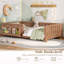 Lit plateforme simple avec garde-corps de sécurité intégré, base de lit simple en bois massif Montessori pour enfants, garçons, filles, facile à assembler (simple, naturelle, bibliothèque)-1017657923-1017657924